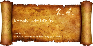Korab Adrián névjegykártya